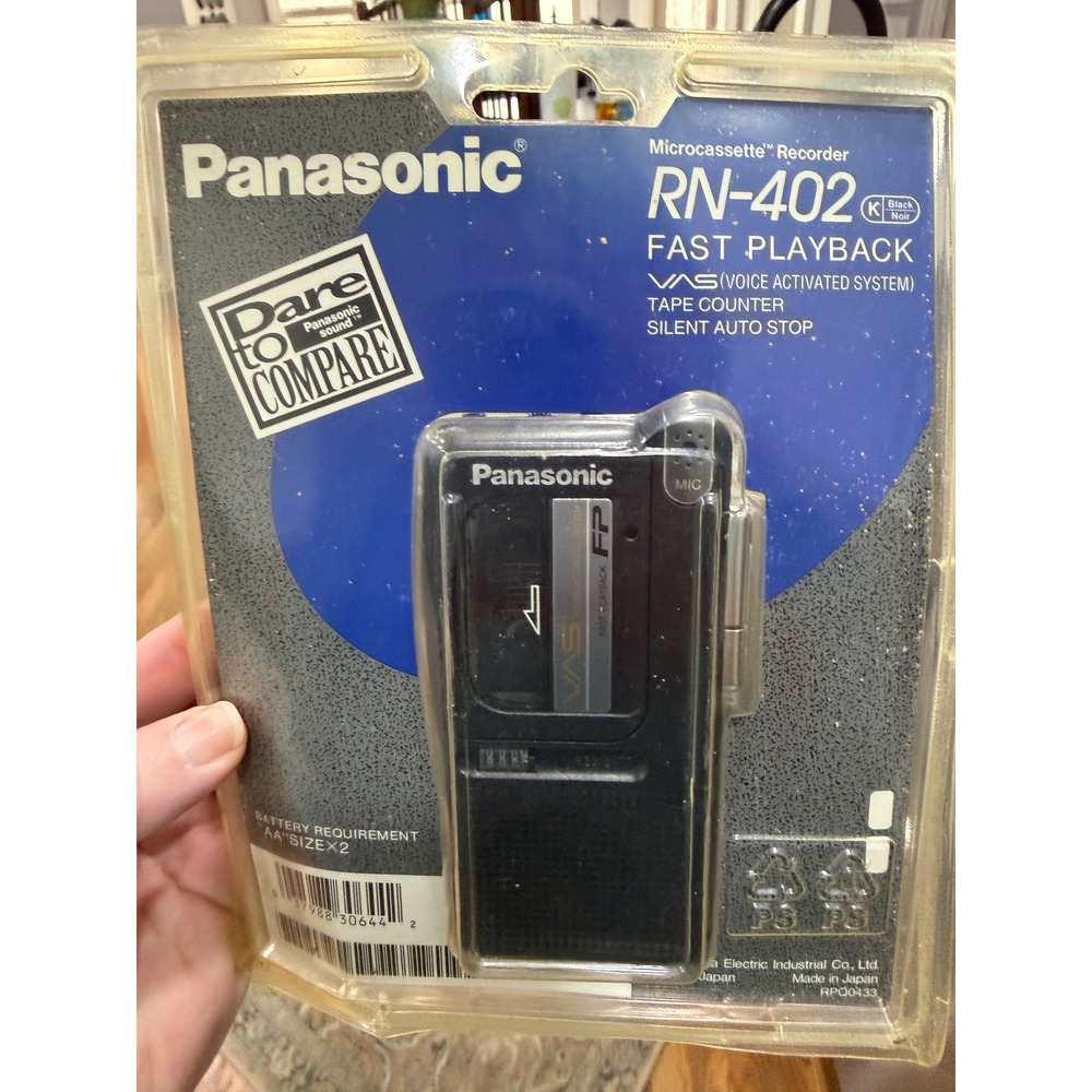 Panasonic RN-402 Microcassette Recorder VAS Fast Playback Black Vintage NEW